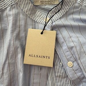 All Saints Pinstripe Button Down NWT